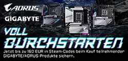 Ausgewählte Gigabyte- / Aorus-Motherboards jetzt mit bis zu 160 Euro Steam-Guthaben!