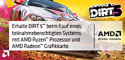 DIRT 5 jetzt zu Komplettsystemen mit AMD Ryzen-Prozessor & AMD Radeon-Grafikkarte!