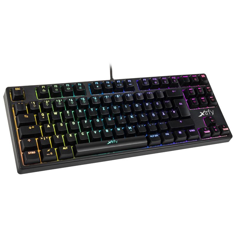 DE Layout Xtrfy K4 TKL RGB White Edition Gaming Tastatur 