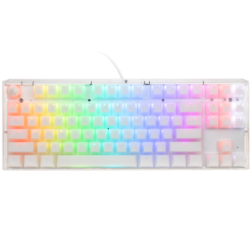 Ducky One 3 RGB TKL White, clavier gaming Blanc/Argent, Layout BE, Cherry  MX RGB Brown