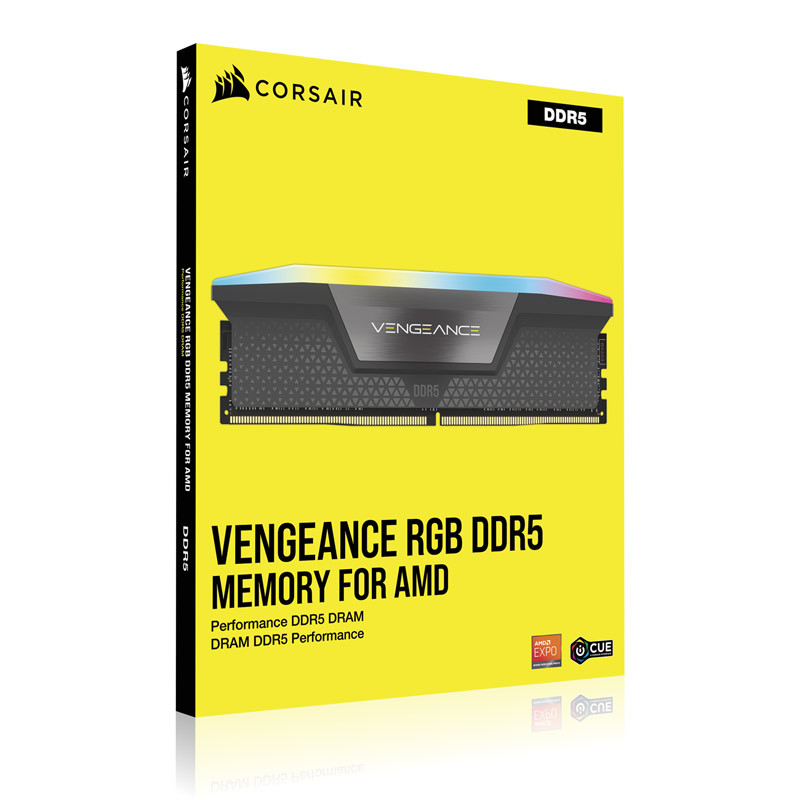 Corsair Vengeance RGB, DDR5-6000, CL30, AMD EXPO - 32 GB Dual-Kit, Grau