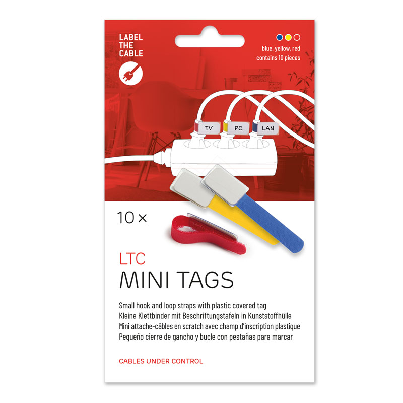 LABEL THE CABLE doppelseitige Klettband-Rolle 4x 1m bunt gemis